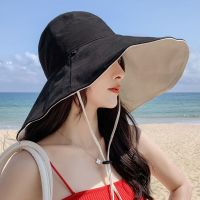 Womens Summer Big Wide Brim Bucket Hat Casual Outdoor UV Protection Panama Caps Lady Female Beach Tour Fordable Fisherman Caps