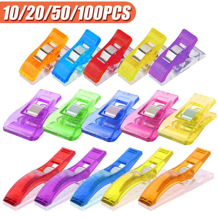 50/20/10PCS Sewing Clips Plastic Clamps Quilting Crafting Crocheting  Knitting Safety Clips Assorted Colors Binding Clips DIY