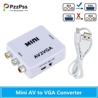 Chaunceybi PzzPss 1080P Video Convertor to Converter Conversor with 3.5mm Audio AV2VGA / CVBS