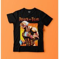 เสื้อยืดโอเวอร์ไซส์เสื้อยืด พิมพ์ลายอนิเมะ Attack On Titan Baju สําหรับผู้ชาย S-5XL