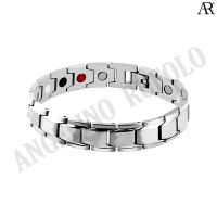 ANGELINO RUFOLO Healthy Magnetic Bracelet ดีไซน์ Inspire Chain สร้อยข้อมือแม่เหล็ก Stainless Steel 316L(สแตนเลส) สีเงิน