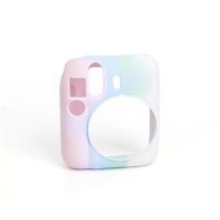 เคสกล้องสีลูกอมสีรุ้งสำหรับ Instax Mini 12ฝาครอบป้องกันซิลิโคนแบบนิ่มทันทีสำหรับ Fujifilm Instax Mini 12กระเป๋ากล้องอุปกรณ์เสริม