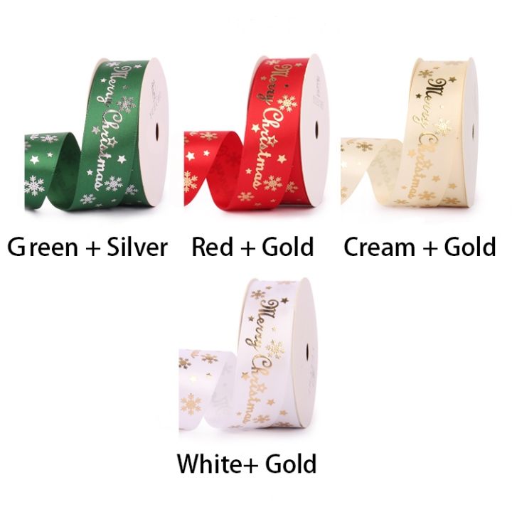 Star Gold Foil Satin Ribbon for Gift Wrapping for Crafts, Hair