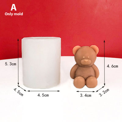 🔥New Production🔥 End Sitting Bear Silicone Mold Mini bear mold for Candle Making DIY Candle Mold