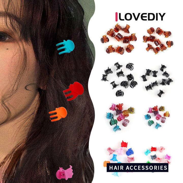 ilovediy-กิ๊บติดผมขนาดเล็ก10ชิ้น-เซ็ตกิ๊ฟติดผมสำหรับผู้หญิงหญิงสาวกิ๊บพลาสติกใสสีน้ำตาลดำ