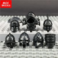 【CW】 10pcs/lot MOC Bricks Medieval Knights Rome Helmet Accessory figures parts Building Blocks Toys for children gifts