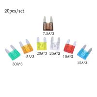 New 20pcs/set Mini Blade Fuses Auto Car Truck Fuse Assortment Kit Set 5/7.5/10/15/20/25/30A Fuses MIni Fuses