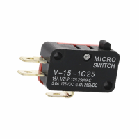 100Pcs ความปลอดภัยอัตโนมัติ Micro Limit Switch V-15-1C25 Roller Lever Snap Action 250V 16A 1NO 1NC