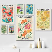 Flower Market Abstract Vintage Wall Art Canvas Painting Nordic Posters And Prints Minimalist Pictures For Living Room Decor