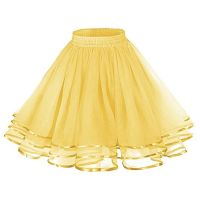 Vintage Tulle กระโปรงผู้หญิง A Line ยืด Mini Flared Casual กระโปรงสั้น Tutu บัลเล่ต์ตาข่าย ticoat Mini Skater กระโปรง