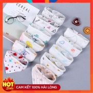 Khăn yếm tam giác cotton 100% hai lớp cho bé có cúc bấm