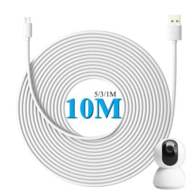 10M Micro USB Cable Smart Camera Monitoring Cable Web Camera Remote Charging Cable Microusb Power Cable Extension Wire 5/1/3m
