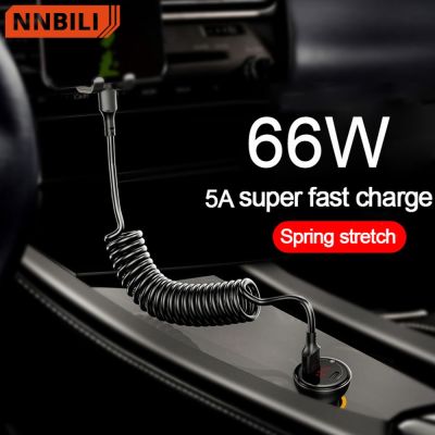 66W 5A USB Type C to Type C Spring Pull Telescopic Fast Charging Cable For Xiaomi Redmi Samsung OPPO Huawei Car USB C Data Cable Cables  Converters