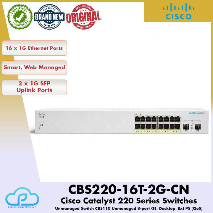 CISCO Business 220 Series CBS22016T2GCN Smart Switches 16port GE