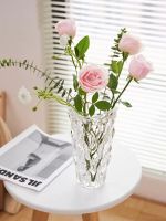 MUJI High-end glass vase ins style high-value home living room flower arrangement hydroponic flowers bohemian vase ornaments