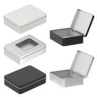 Rectangle Small Metal Game Cards Storage Box Trading Card Case Organizer Empty Tinplate Tin Box Home Candy Cosmetic Container Storage Boxes