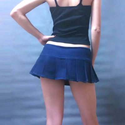 Sexy Women Fashion Pleated Micro Mini Jeans Skirt Button Stage Dance Skirt Low Rise Waist Open Crotch Skirt ShortDress F55