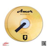 Amor Marching Cymbal ฉาบดุริยางค์ ฉาบเดินแถว ทองเหลือง ขนาด 14 นิ้ว (คู่) พร้อมหูจับหนัง