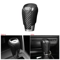 Carbon Fiber Leather Gear Shift Knob Gear Head Shift Knob Cover Modified Replacement for Mazda Axela CX-5 Atenza