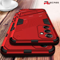 PlusCase สำหรับ Samsung Galaxy M14 5G Stand กันกระแทกเคสโทรศัพท์เลนส์กล้องป้องกันเกราะ Hard Casing