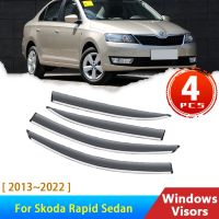 Deflectors for Skoda Rapid Sedan 2013~2022 Accessories Car Windowa Visor Rain Eyebrow Guards Auto Protector Cover 2020 2017 2014