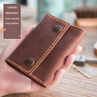 Luxury Handmade Crazy horse Genuine Leather card horder men Card ID Holders buiness card wallet Card Bag Engraving Birthday gift