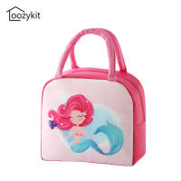 Loozykit Cute Mermaid Lunch Bag For Kids Thermal Lunch Box Bag Cartoon Animal Pattern Bento Bag