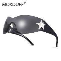 【CW】◊  Punk Y2k Star Rimless Sunglasses Brand Designer Glasses Men UV400 Goggles Shades Piece Oculos De Sol