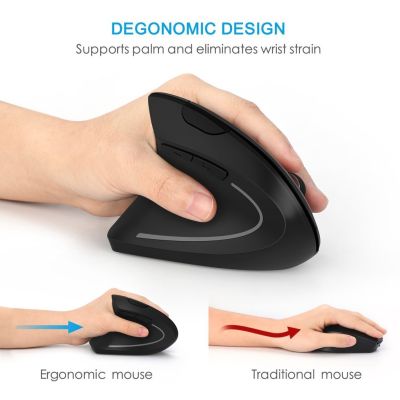 Wireless Left Hand Vertical Computer Mouse Ergonomic Gaming Mice Healthy Wrist Healing USB Optical Mouse For Laptop PC