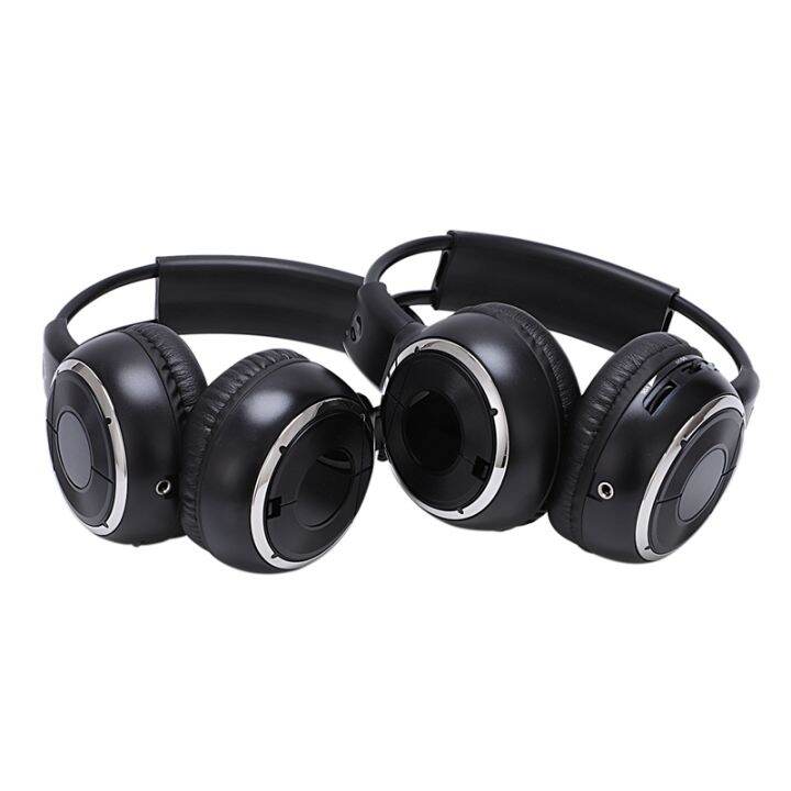 2 x Double Infrared Stereo Wireless Headphone Headset IR Car DVD Player Headrest Black Lazada