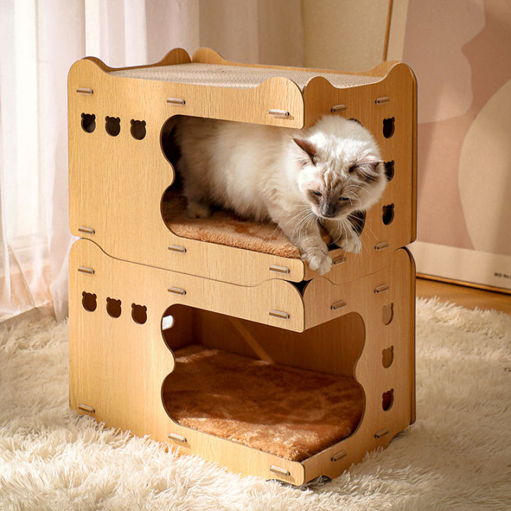 drewpet-บ้านแมว-ที่ลับเล็บแมว-ที่นอนแมว-กระดาษที่ลับเล็บบ้านแมว-กล่องลับเล็บแมว-อพาร์ทเม้นท์แมว-รังแมว-บ้านแมวไม้-ของเล่นแมว