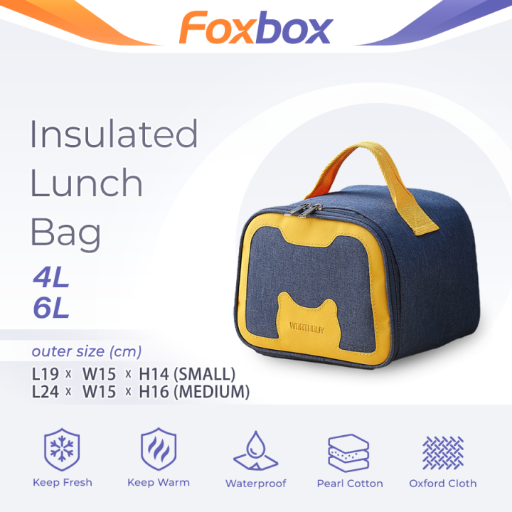 FOXBOX 4L 6L Insulated Lunch Bag / Insulate Lunch Bag / Insulation