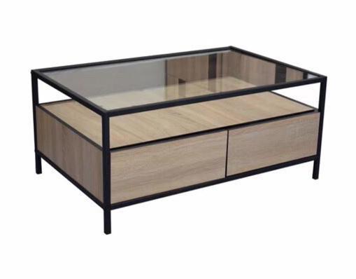 furn-wood-โต๊ะกลาง-loft-2ชั้น-2-ลิ้นชัก-หน้ากระจกใส-ขาเหล็ก-ขนาด-90x58x48ซม-ขาเหล็กแข็งแรง-ทนทาน