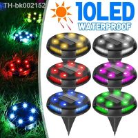 ℗✙℗ 10 LED Solar Buried Lamp Color Garden Lawn Outdoor Waterproof Underground Floor Pathway Stairs Deck Light Household Decoration