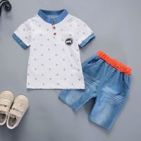 ✿BABYL✿ Summer Kids Boy Short Sleeve T-Shirt Jeans Fashion Set