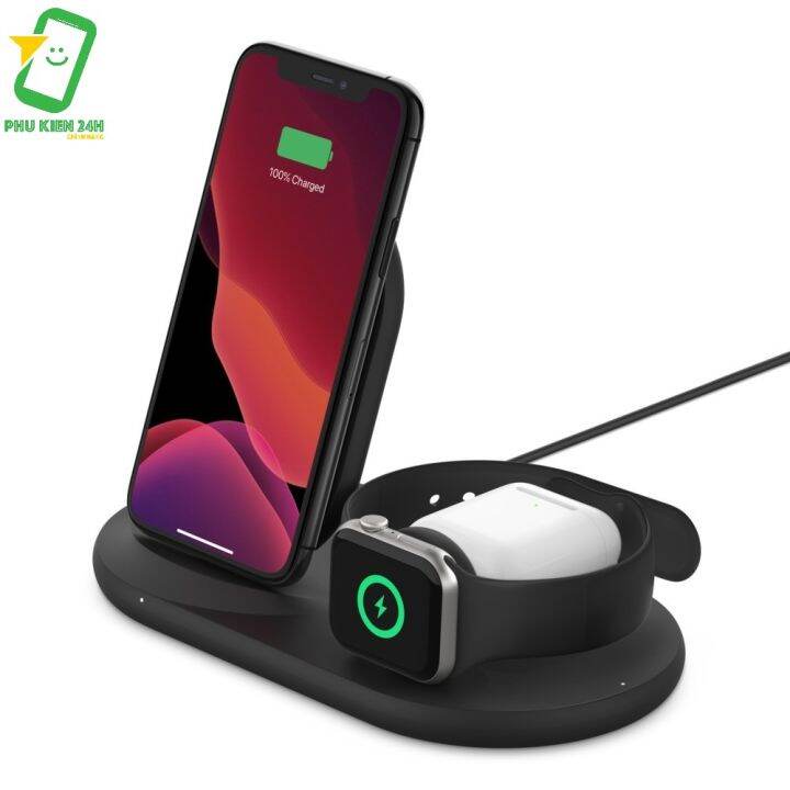 Đế Sạc Nhanh Không Dây Belkin 3in1 Cho Iphone, Apple Watch, Airpods [Hàng  Chính Hãng - Bảo Hành 12 Tháng] 