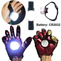 【hot】▨♘♧  Diy controlado led acessórios de luz para o homem ferro tony stark mão lâmpada luva palma luzes halloween cosplay adereços a0615