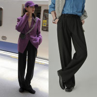 กางเกงทำงานเอวสูง รุ่น Work ? [3สี] ทรงกระบอก พรางต้นขา ผ้านุ่มยับยาก มีกระเป๋า ซิปหลัง =PATOU= กางเกงขายาวผู้หญิง ชุดทำงาน ใส่ทำงาน