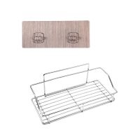 Stainless Steel Shower Organizer Basket Bathroom Shelf Wall Mounted Storage Rack with Suction Cup