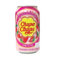 CHUPA CHUPS SPARKLING DRINKS จูปาจุ๊ปส์ น้ำผลไม้ผสมโซดา รสนมสตรอเบอรี่? 345ml