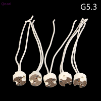 ?QEarl ฐานหลอดไฟขั้วหลอดไฟ GU5.3 GU10,5ชิ้นพร้อมลวดเซรามิกขั้วหลอดไฟโคมไฟฮาโลเจนฝาครอบกันฝุ่นเบ้าเสียบไฟ Led 12V - 250V