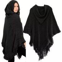 New Women Ladies Tassel Cape Coat Fringe Poncho Oblique Stripe Coat Bohemian Shawl Scarf2023