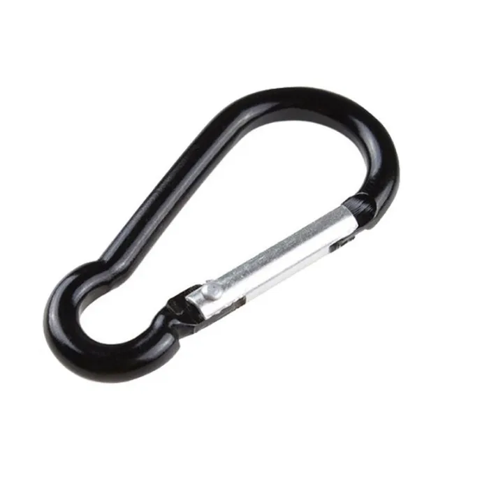 10pcs-hooks-key-alloy-climbing-d-snap-chain-spring-ring-equipment-aluminum-gourd-black