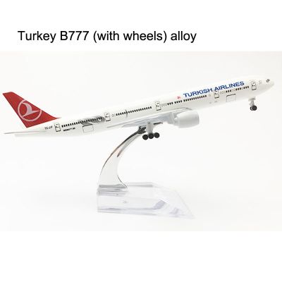 เครื่องบินโบอิ้งตุรกีขนาด20ซม. 777เครื่องบินจำลองไก่งวง B777 16ซม. เครื่องบินจำลองโลหะผสมเหล็กหล่อของเล่นโมเดลเครื่องบินของขวัญ