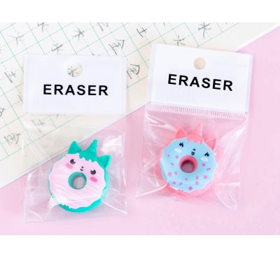 1 Pc Donut Eraser Cute Rubber Cartoon Unicorn Cute creative school supplies pupils prizes kindergarten gift activity