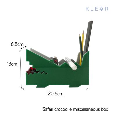 KlearObject Safari Crocodile miscellaneous box กล่องใส่ดินสอ อะคริลิค กล่องใส่ปากกา กล่องใส่เครื่องเขียน อุปกรณ์เครื่องเขียน ของขวัญเด็ก ของใช้บนโต๊ะทำงาน