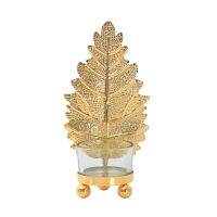 Tree Leaf Iron เชิงเทียน Creative Gold Candle Stand Ornament For Home Wedding Birthday Party Decor Gift