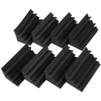 New 8 Pack of 4.6 in X 4.6 in X 9.5 in Black Soundproofing Insulation Bass Trap Acoustic Wall Foam Padding Studio Foam Tiles (8PCS, Black)