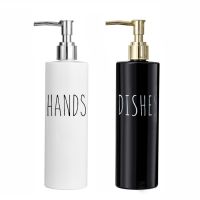 Thin Tall Dishes Soap Bottle with Pump Plastic Refillable Hands Dishes Cleaning Liquid Dispenser Bottle Kitchen Sink Countertop