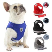 Dog Harness Leash Bulldog Vest Style Summer Reflective Puppy Harnesses Teddy Pet Supplies Breathable Rope Small Dog Collar Corgi Leashes